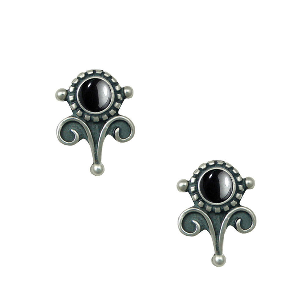 Sterling Silver Petite Hematite Post Stud Earrings